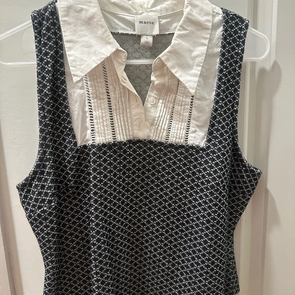 Maeve Sleeveless Tuxedo Top - Picture 4 of 8